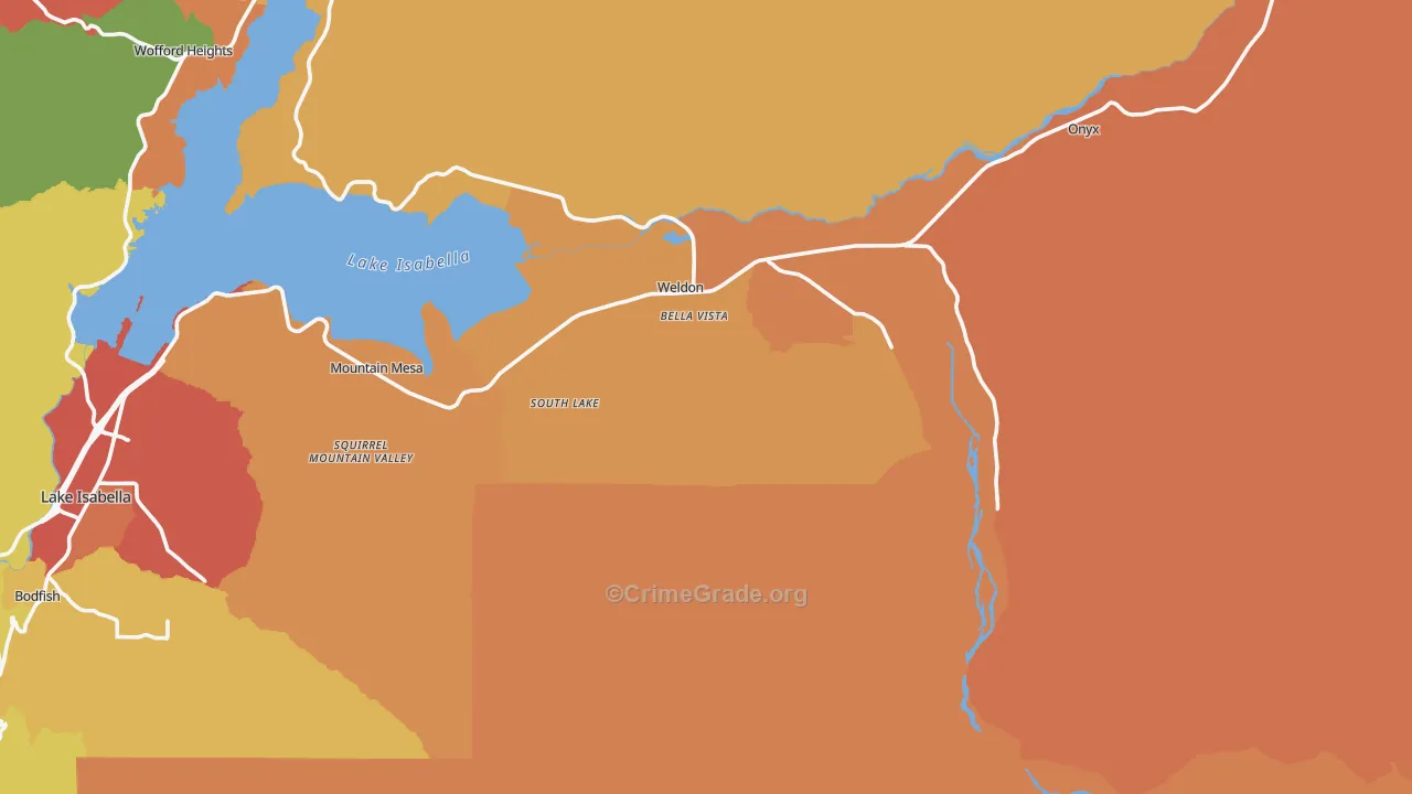 Weldon, CA Map of Vandalism Rates
