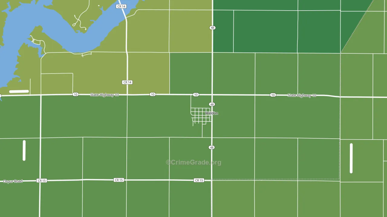 Weldon, IL Map of Vandalism Rates