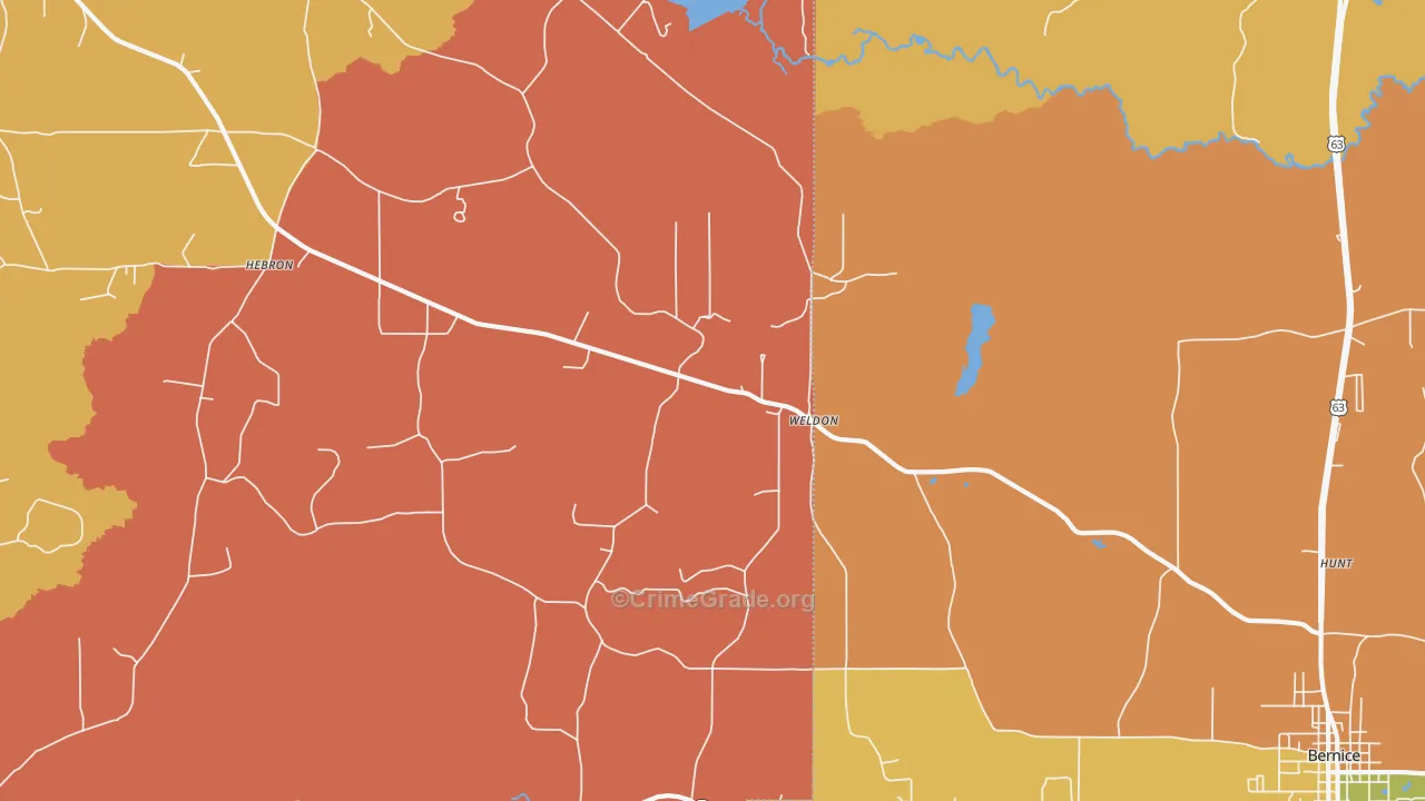 Weldon, LA Map of Vandalism Rates