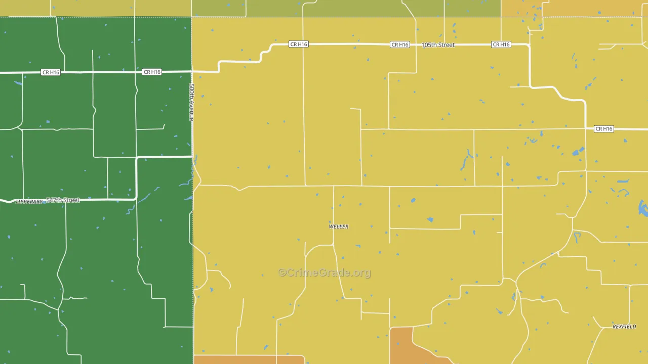 Weller, IA Map of Vandalism Rates