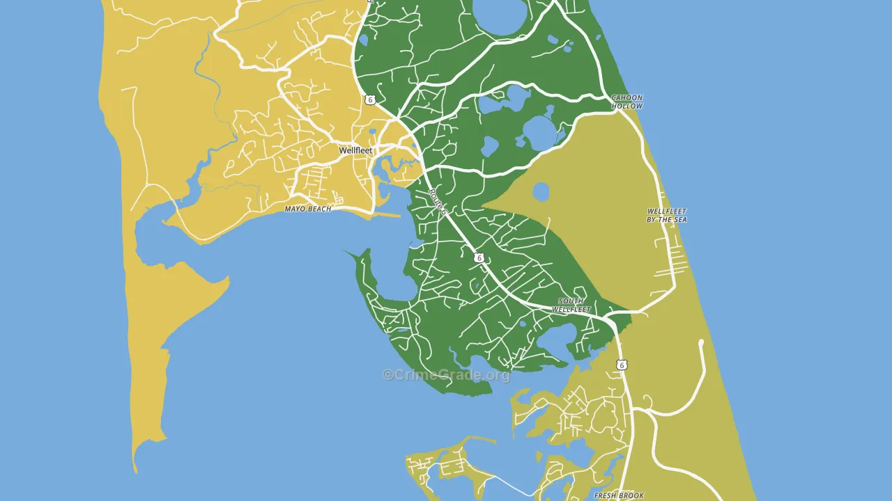 Wellfleet, MA Map of Vandalism Rates