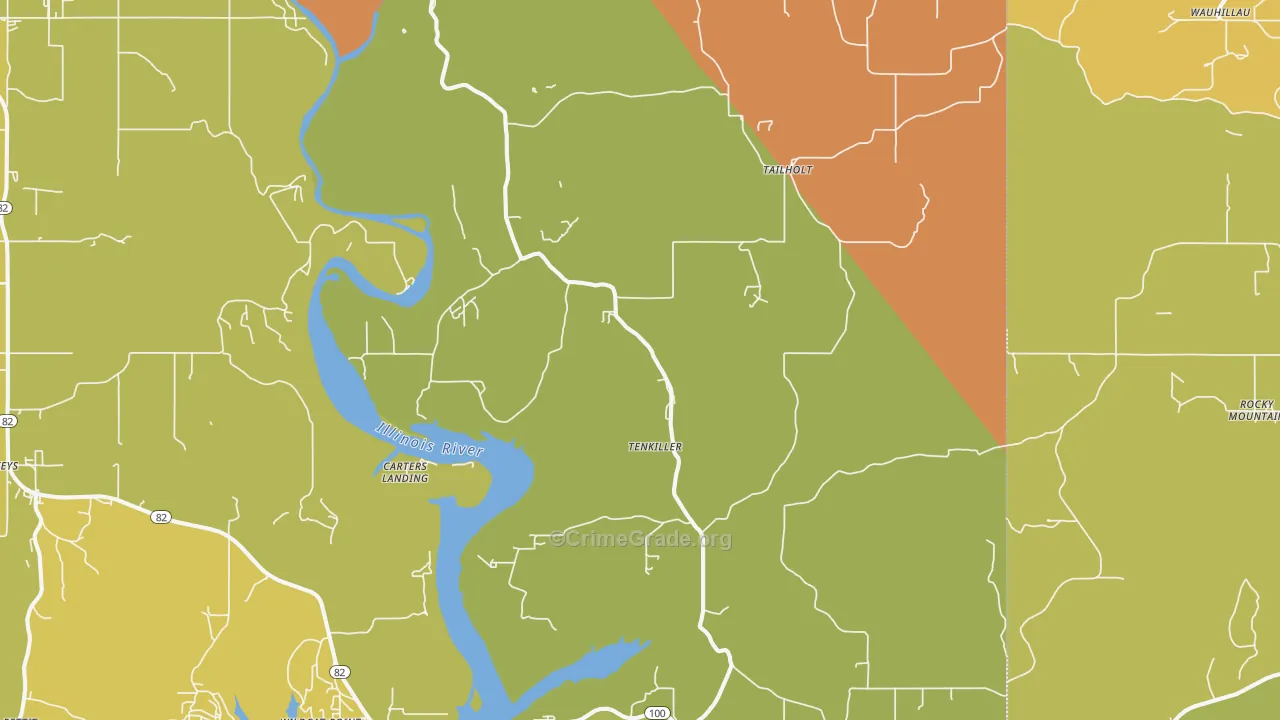 Welling, OK Map of Vandalism Rates