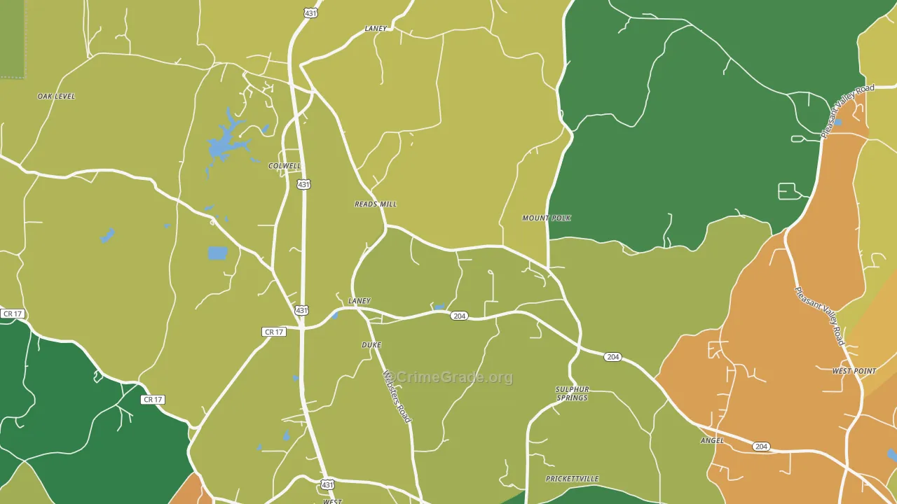 Wellington, AL Map of Vandalism Rates