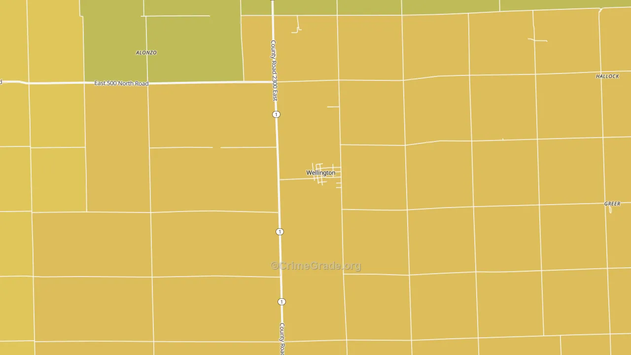 Wellington, IL Map of Vandalism Rates