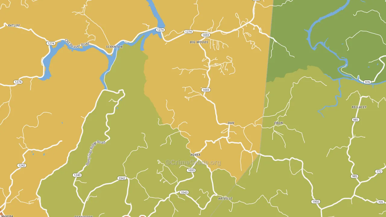 Wellington, KY Map of Vandalism Rates