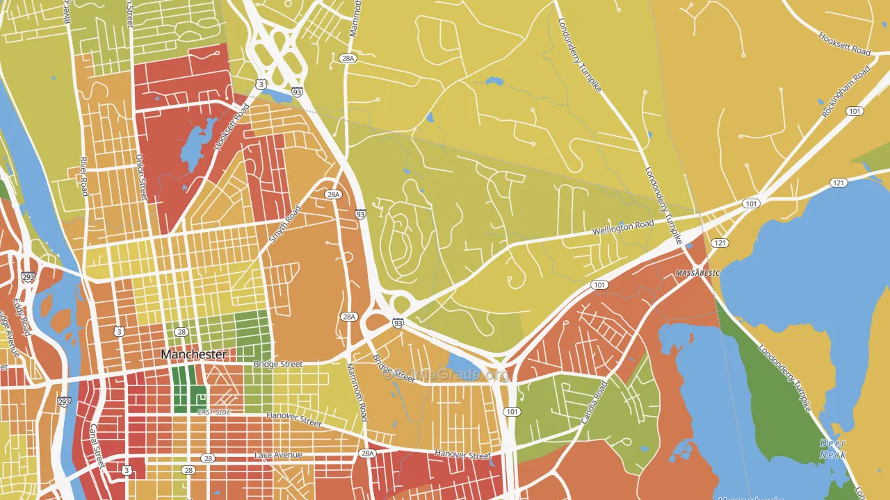 Wellington, Manchester, NH Map of Vandalism Rates