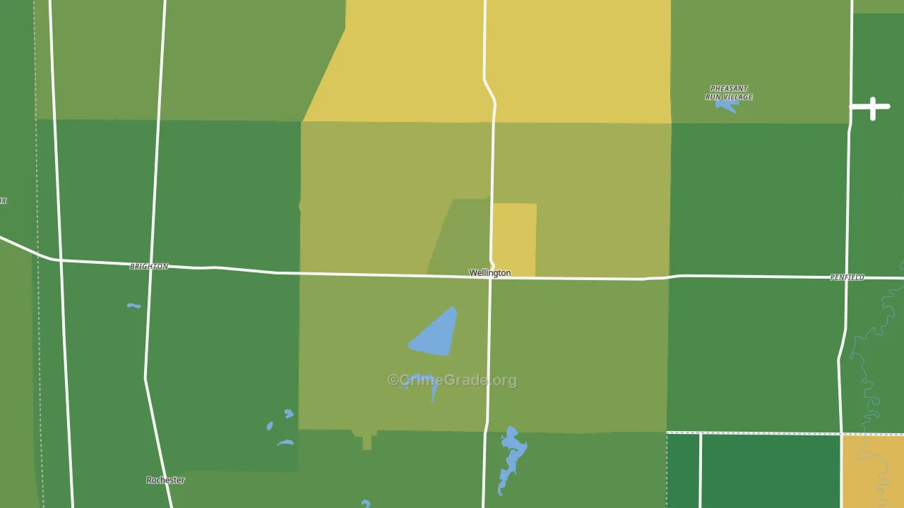 Wellington, OH Map of Vandalism Rates