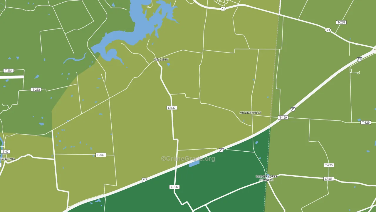 Wellman, OH Map of Vandalism Rates