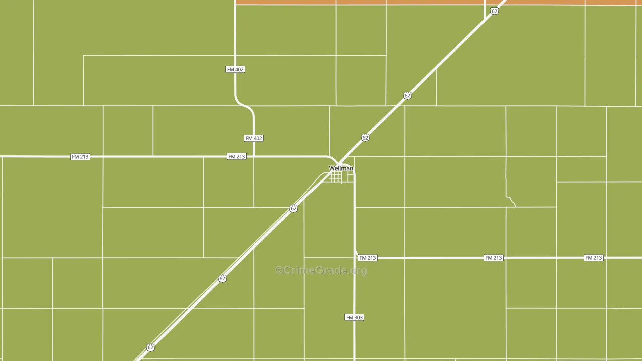 Wellman, TX Map of Vandalism Rates