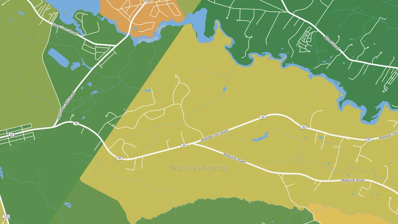 Wells Branch, ME Map of Vandalism Rates