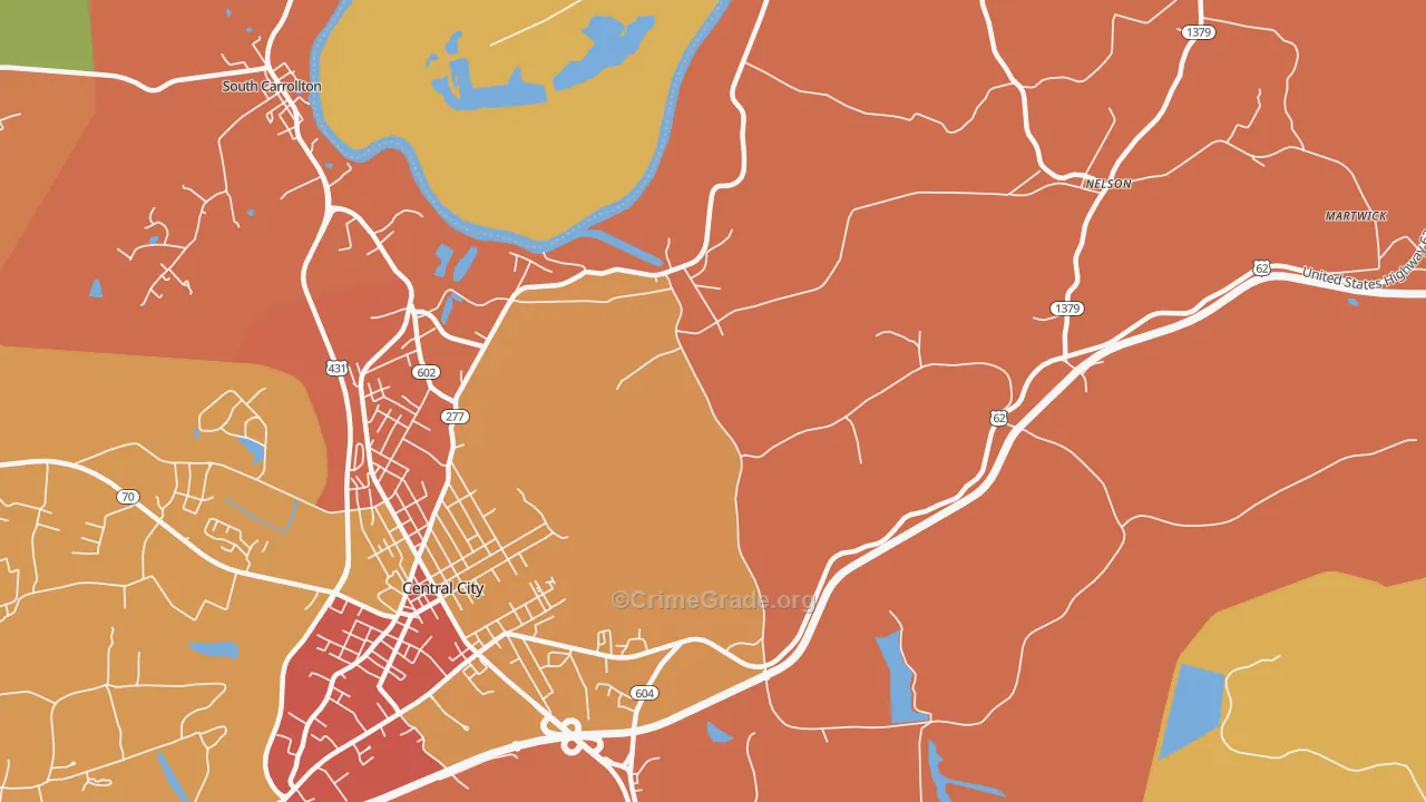 Wells, KY Map of Vandalism Rates