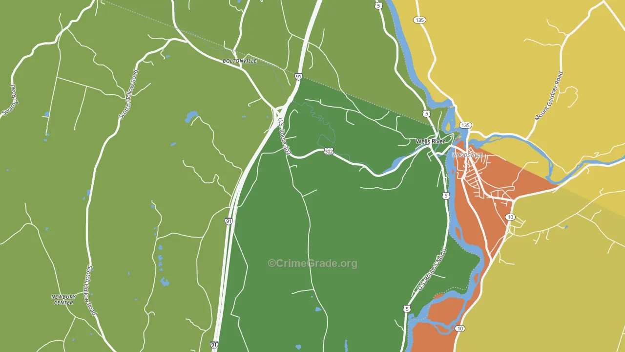 Wells River, VT Map of Vandalism Rates