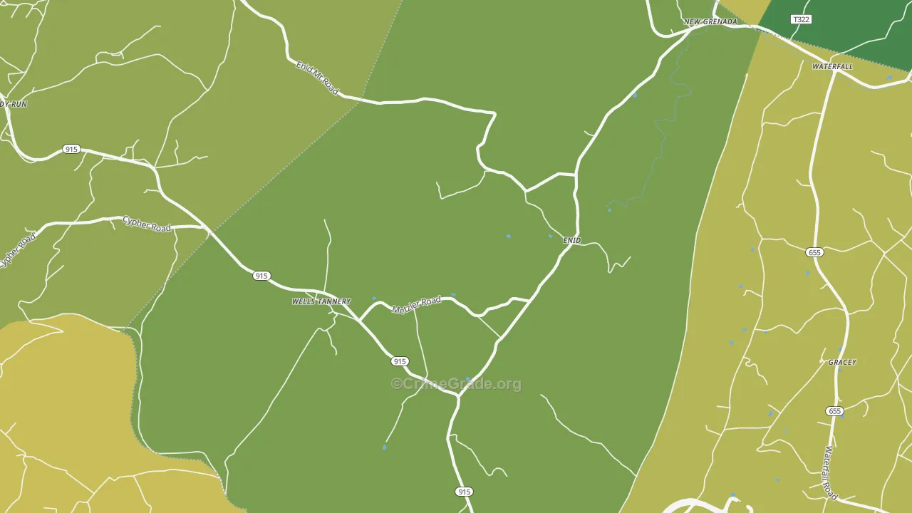 Wells Tannery, PA Map of Vandalism Rates