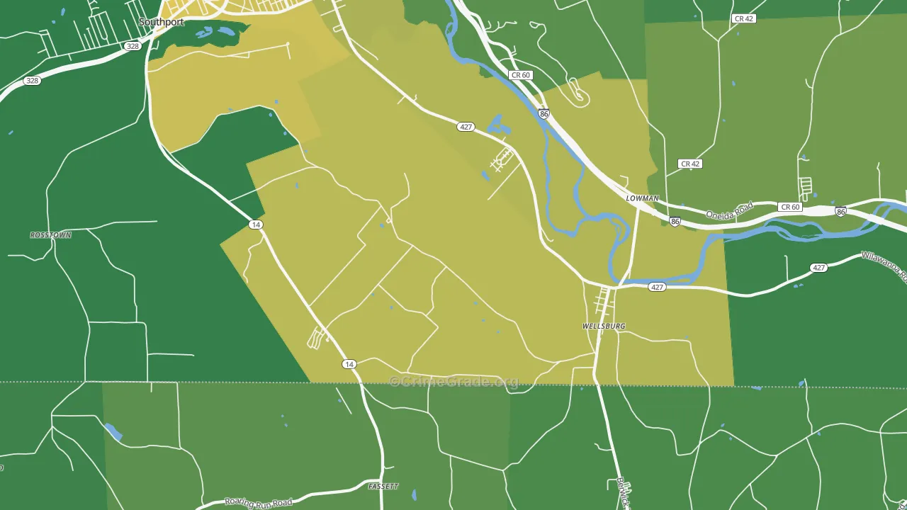 Wellsburg, NY Map of Vandalism Rates
