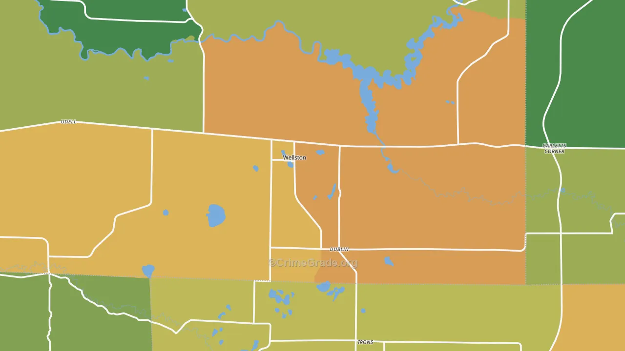Wellston, MI Map of Vandalism Rates