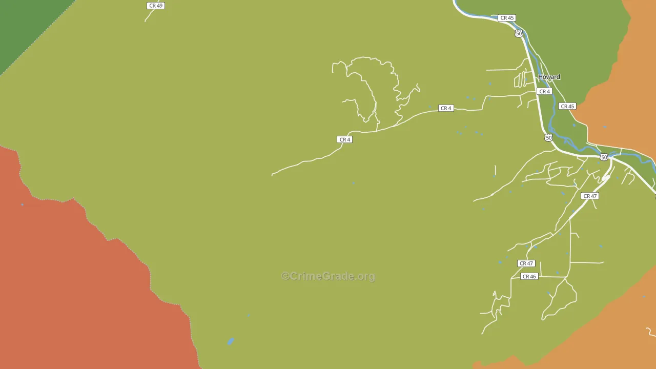 Wellsville, CO Map of Vandalism Rates