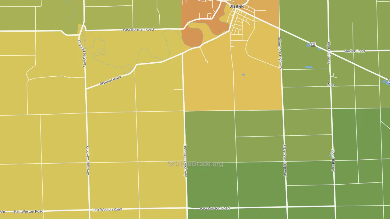 Wellsville, MI Map of Vandalism Rates