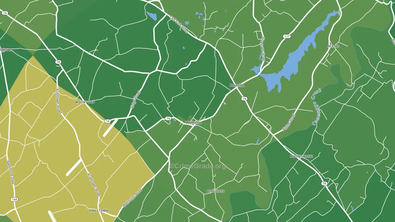 Wellsville, PA Map of Vandalism Rates