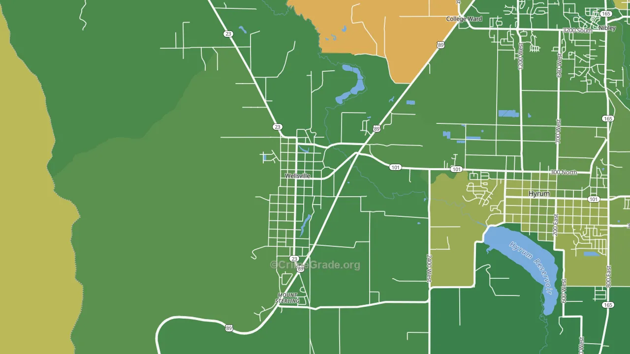Wellsville, UT Map of Vandalism Rates