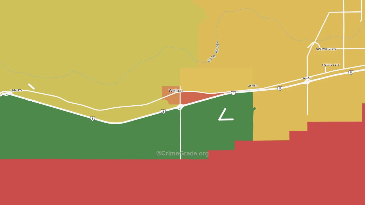 Wellton, AZ Map of Vandalism Rates