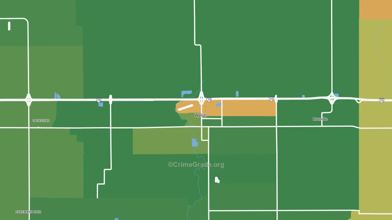 Welsh, LA Map of Vandalism Rates