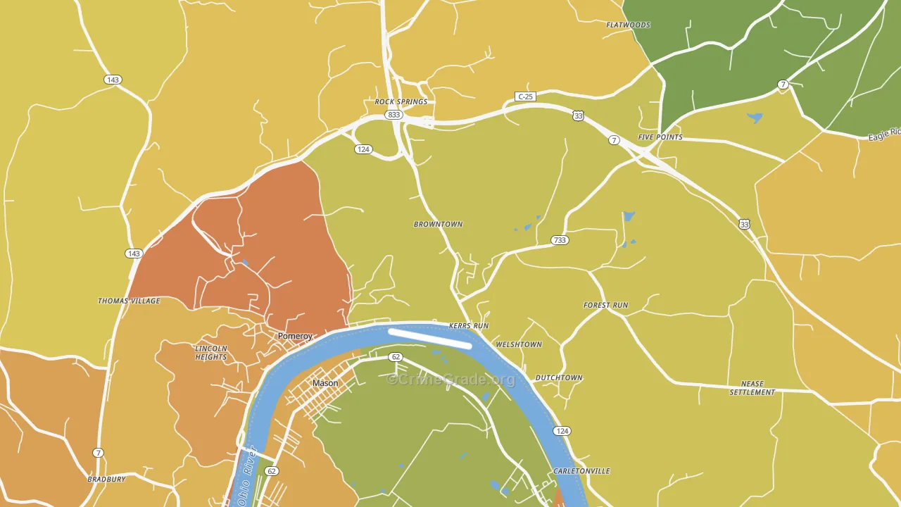 Welshtown, OH Map of Vandalism Rates