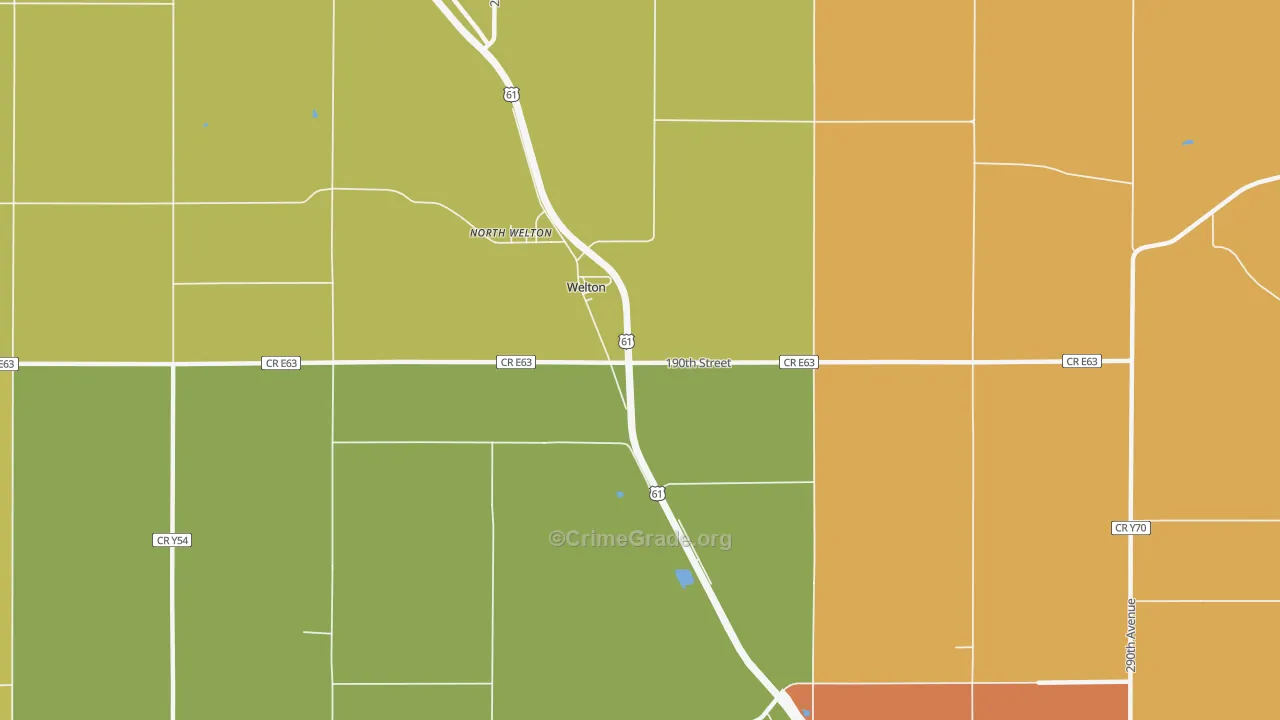 Welton, IA Map of Vandalism Rates