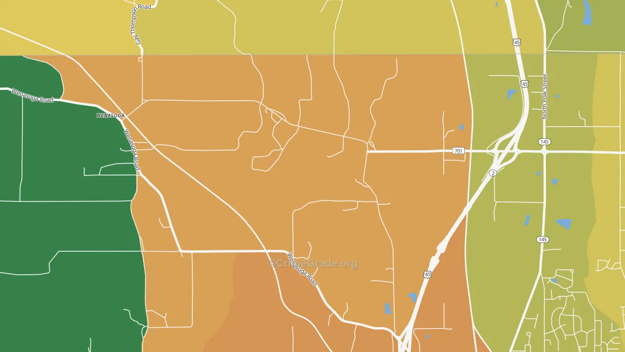 Wenasoga, MS Map of Vandalism Rates