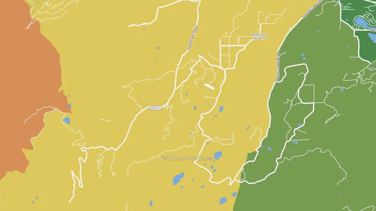 Wenatchee Heights, WA Map of Vandalism Rates