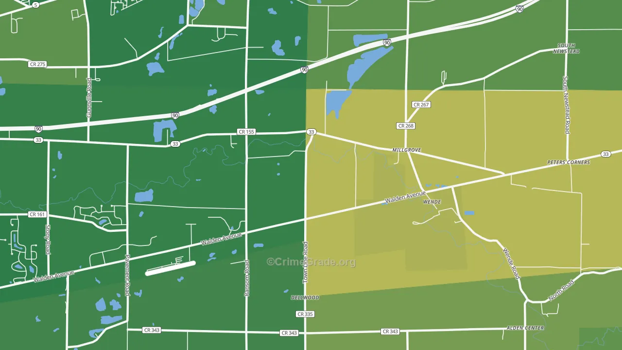 Wende, NY Map of Vandalism Rates