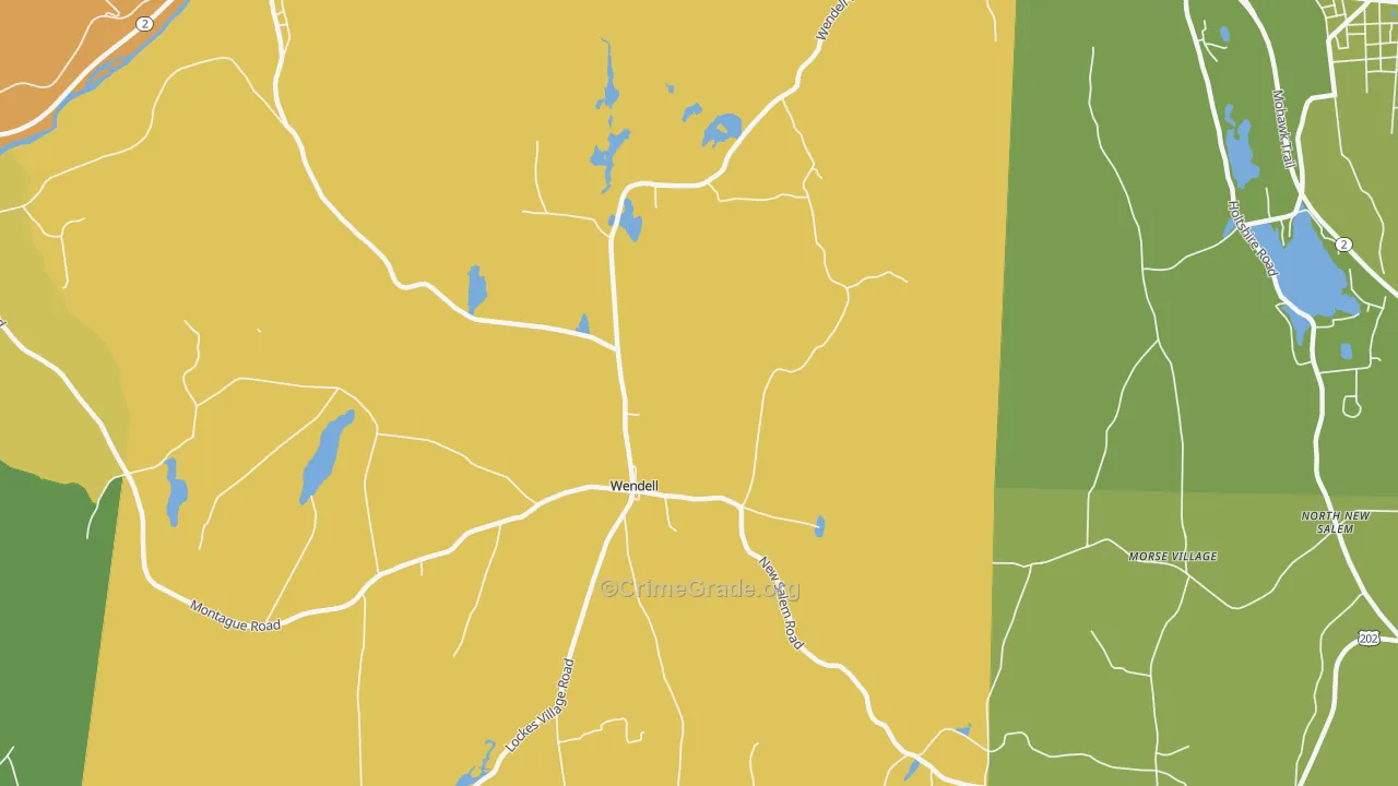 Wendell Depot, MA Map of Vandalism Rates