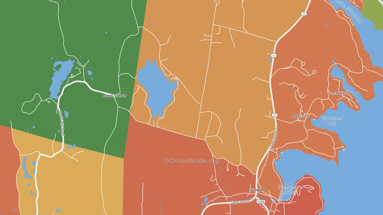 Wendell, NH Map of Vandalism Rates