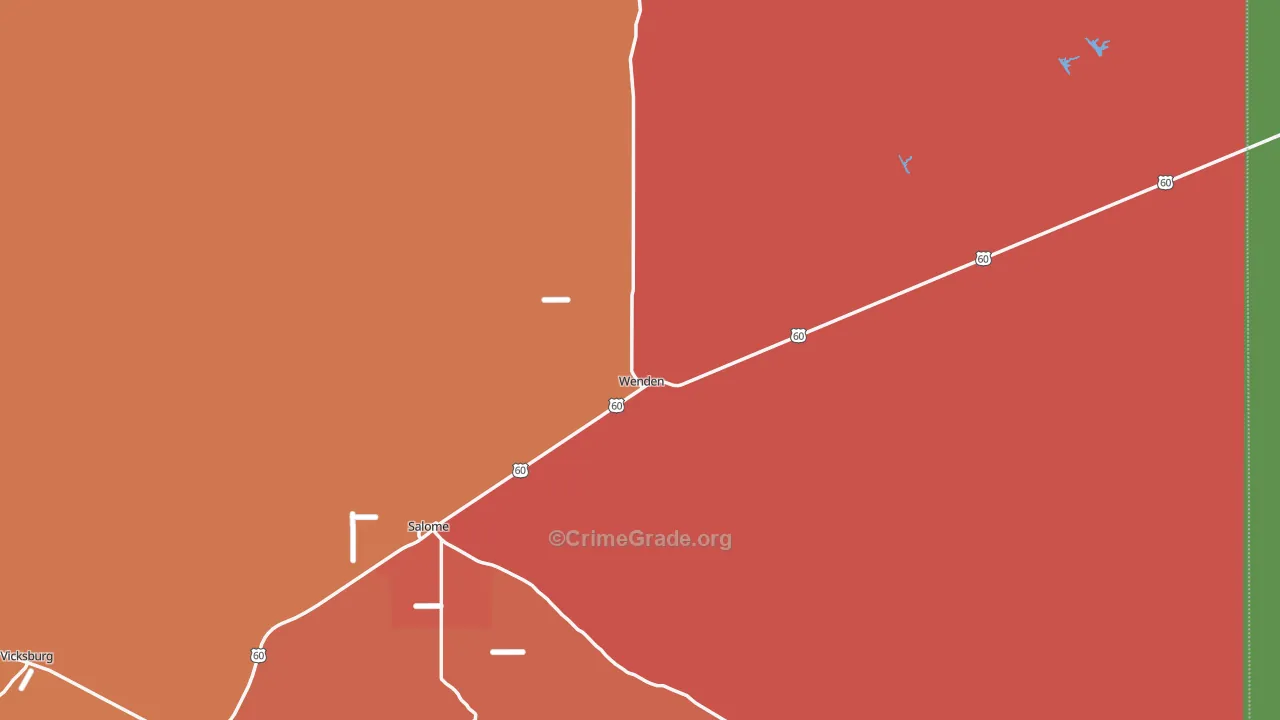 Wenden, AZ Map of Vandalism Rates