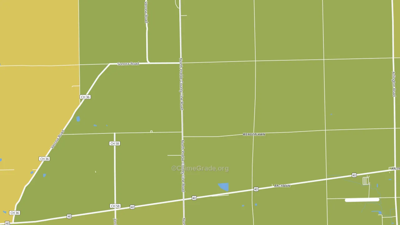 Wengerlawn, OH Map of Vandalism Rates