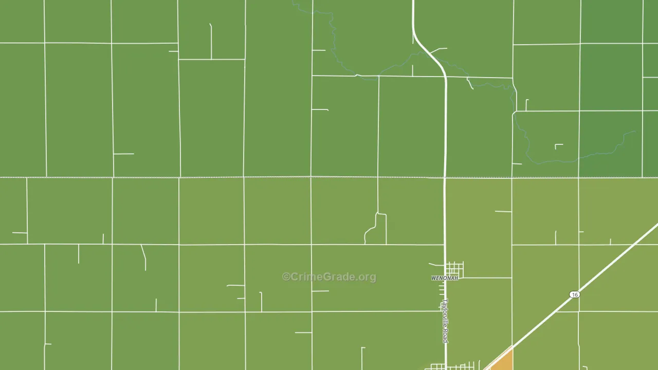 Wenonah, IL Map of Vandalism Rates