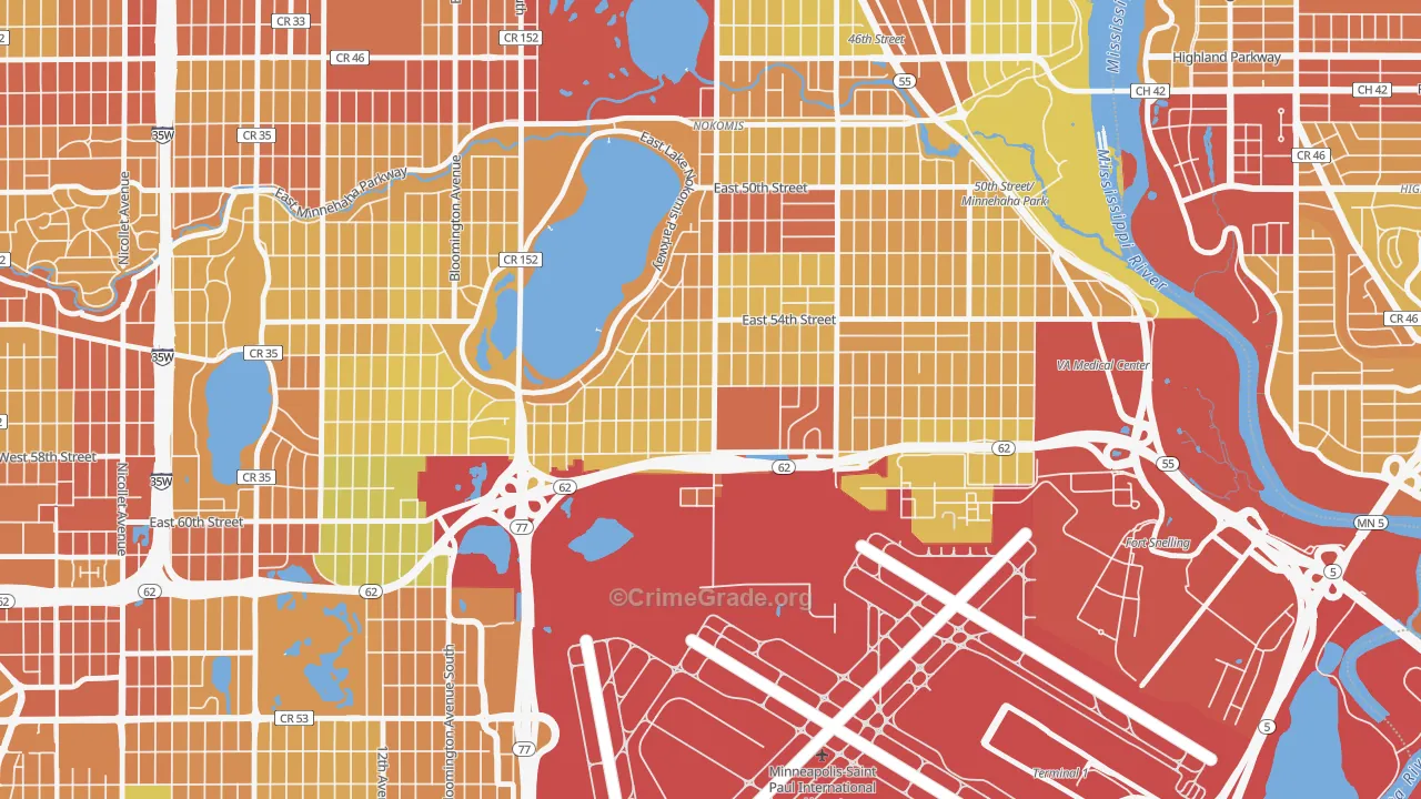 Wenonah, Minneapolis, MN Map of Vandalism Rates