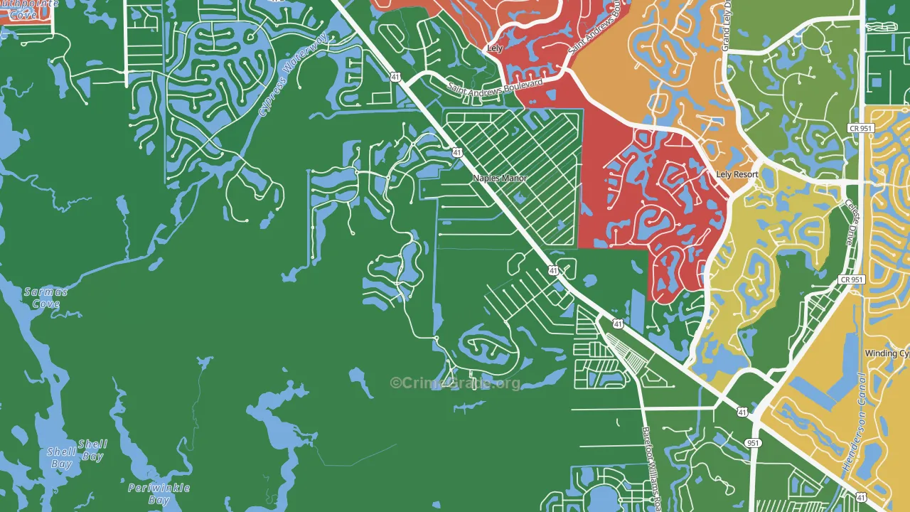Wentworth Estates, Naples, FL Map of Vandalism Rates