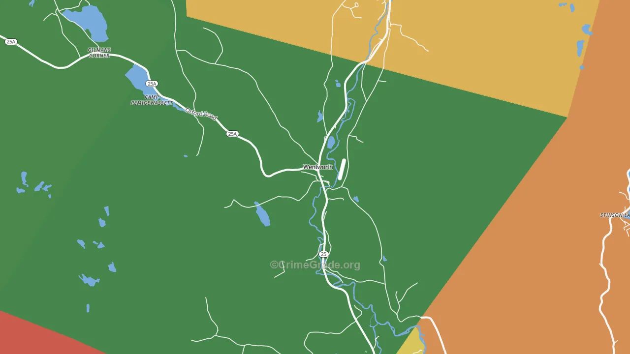 Wentworth, NH Map of Vandalism Rates