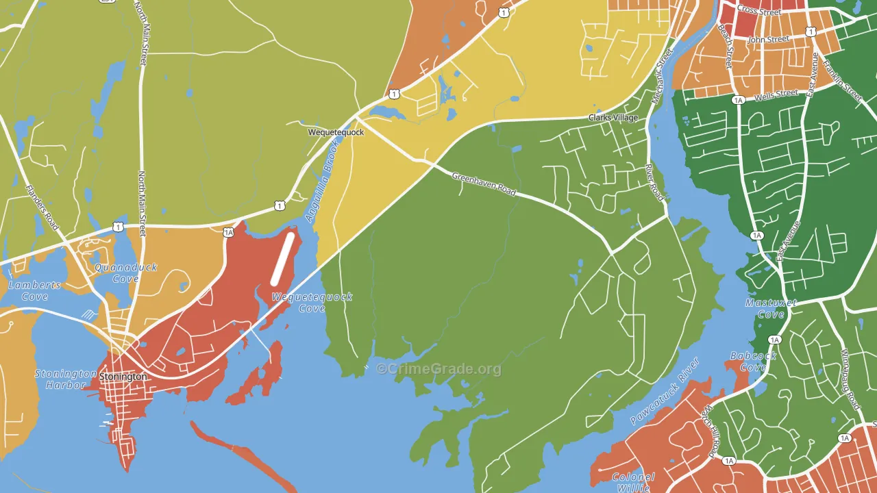 Wequetequock, CT Map of Vandalism Rates