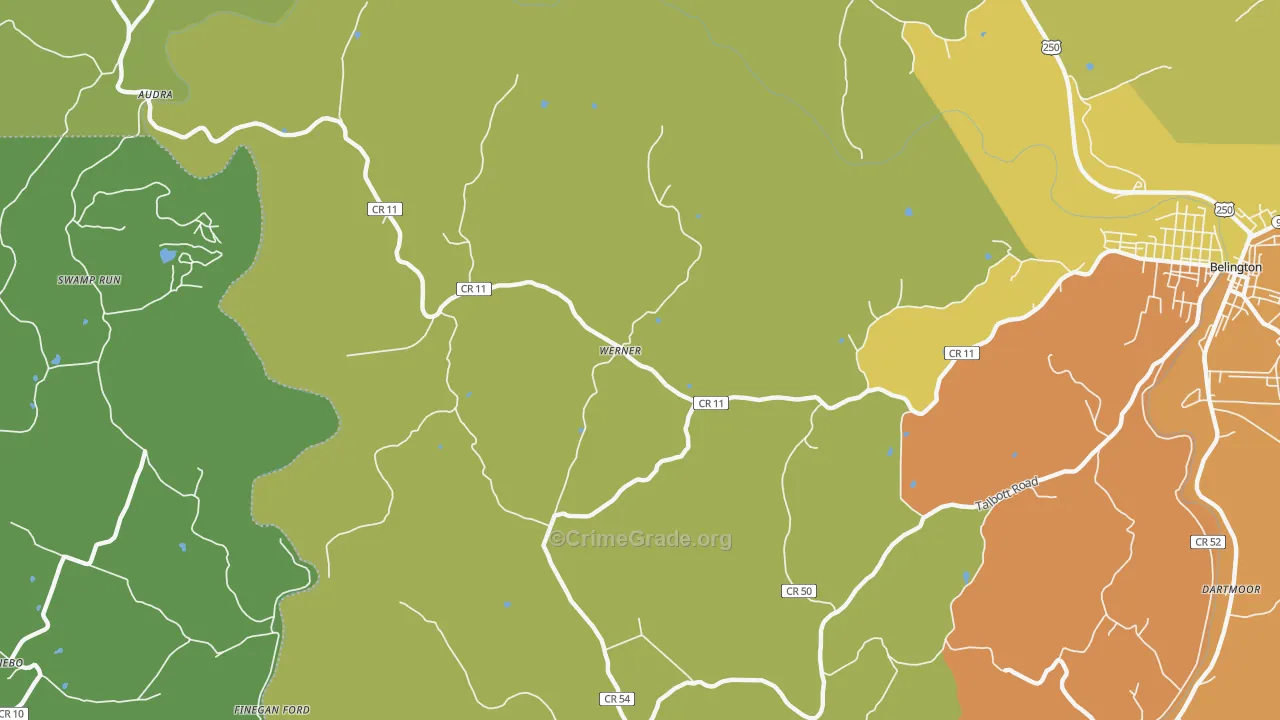 Werner, WV Map of Vandalism Rates
