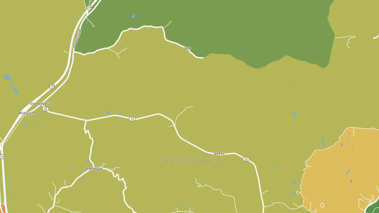 Werth, WV Map of Vandalism Rates