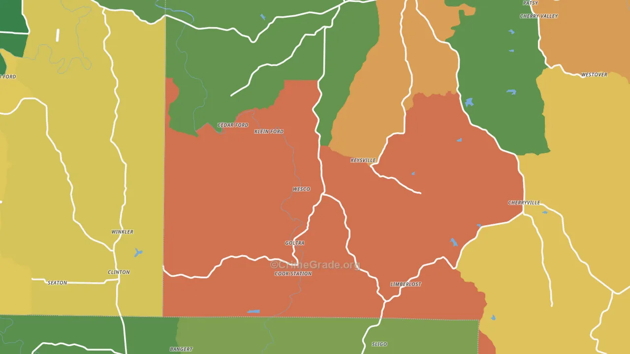 Wesco, MO Map of Vandalism Rates