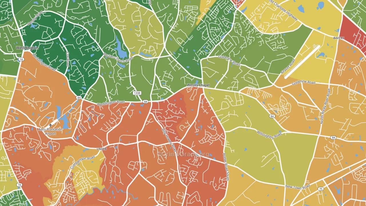 Wesley Chapel, NC Map of Vandalism Rates