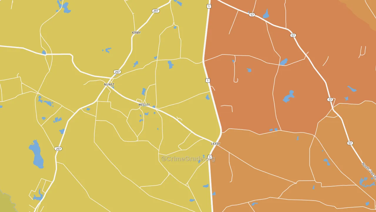 Wesley, GA Map of Vandalism Rates