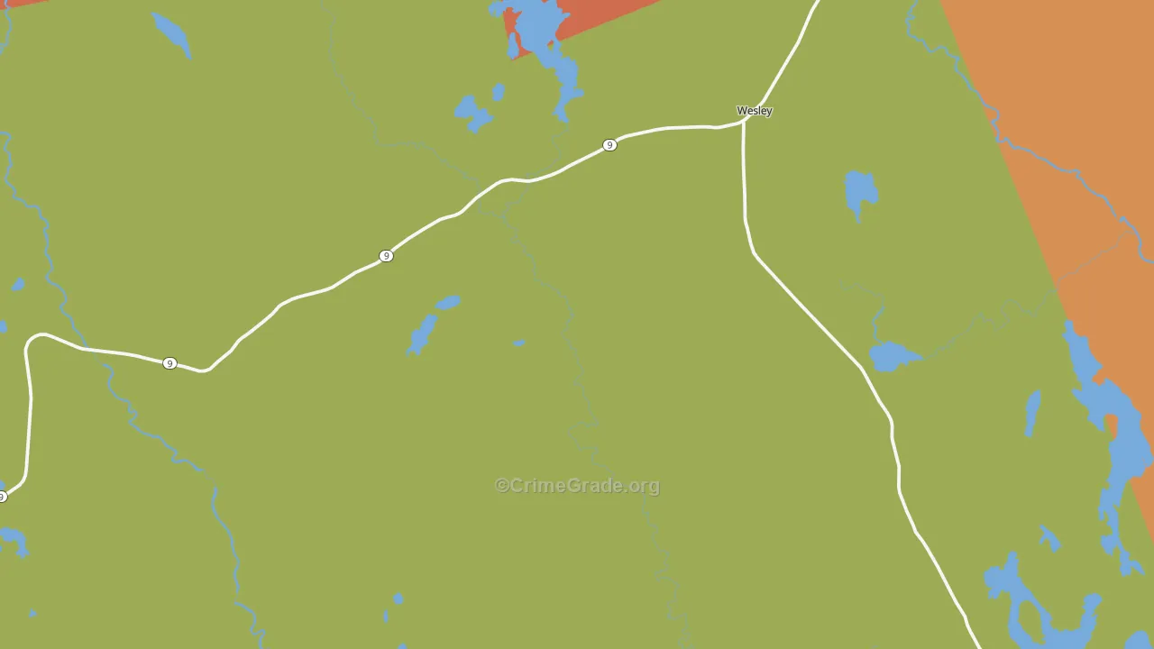Wesley, ME Map of Vandalism Rates