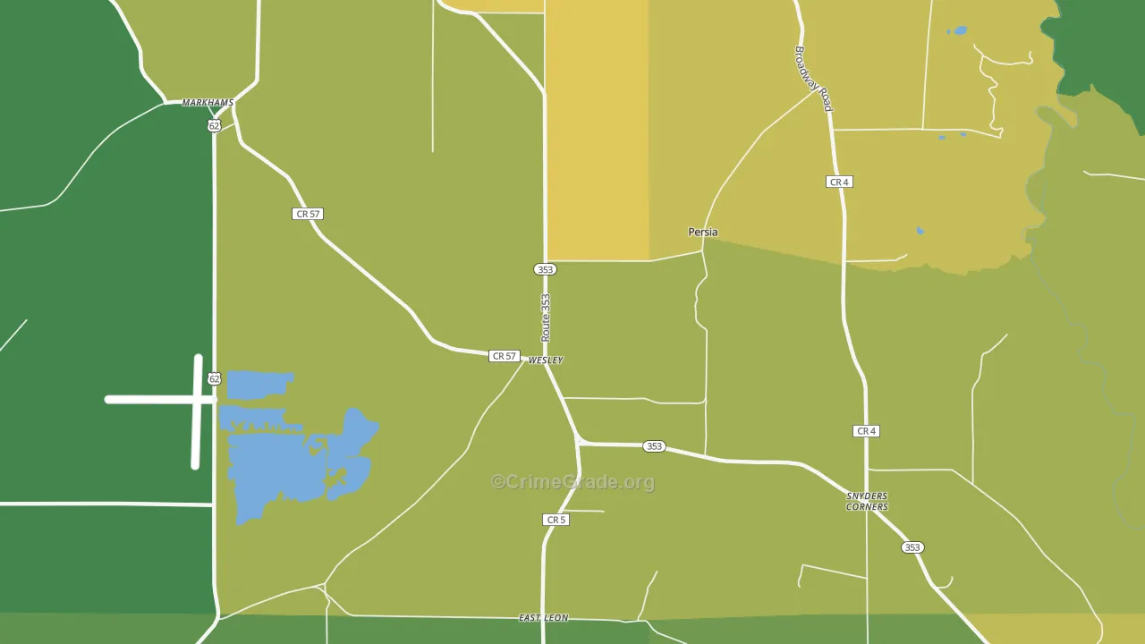 Wesley, NY Map of Vandalism Rates