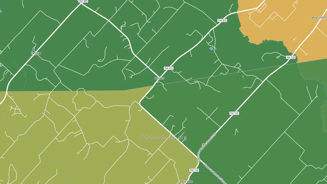 Wesley, TX Map of Vandalism Rates