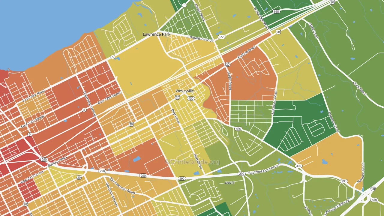 Wesleyville, PA Map of Vandalism Rates