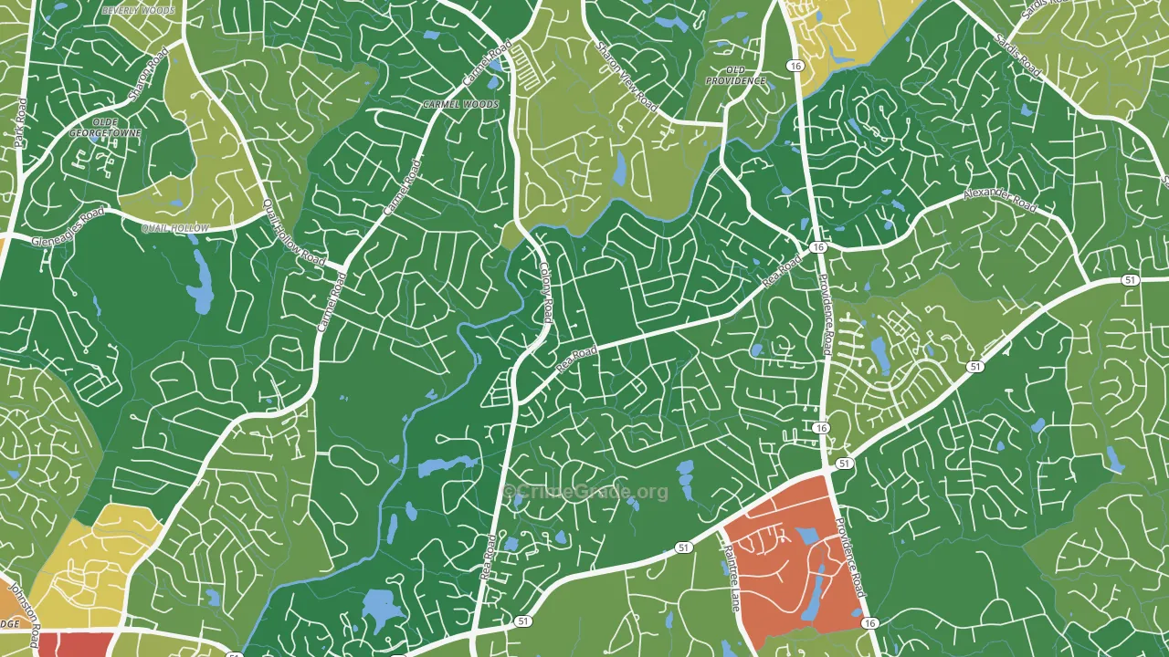 Wessex Square, Charlotte, NC Map of Vandalism Rates