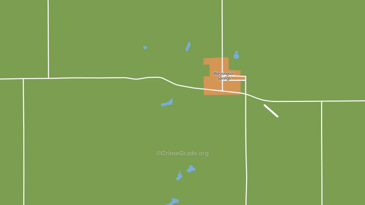 Wessington Springs, SD Map of Vandalism Rates